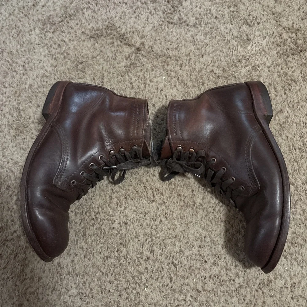 WOLVERINE 1000 MILE ORIGINAL PLAIN TOE BROWN LEATHER ANKLE BOOTS 8D Made In USA